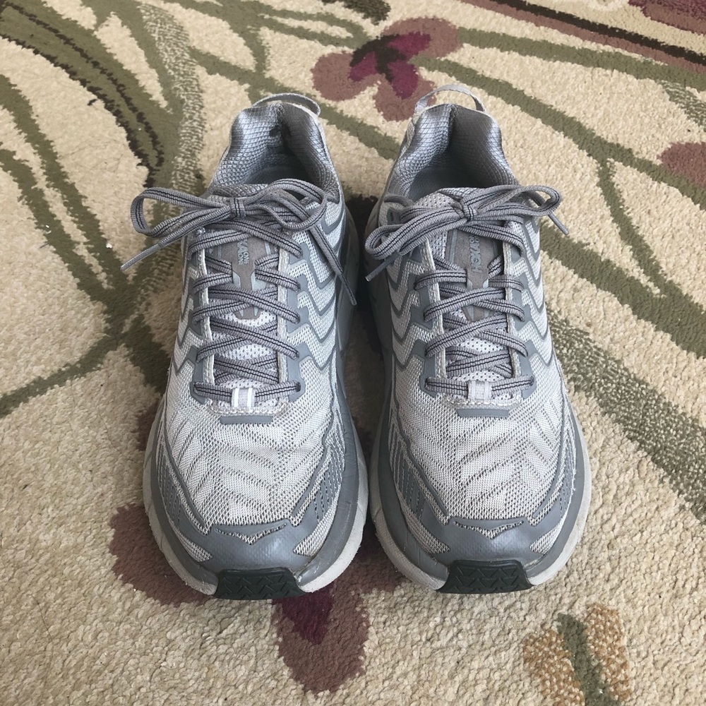 Outdoor Voices x Hoka One One Clifton 4s in Silver